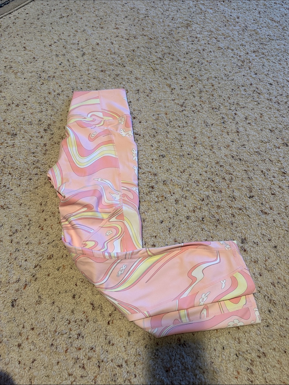 Pink Swirl Print Stretch Leggings
